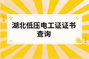 湖北低压电工证证书查询