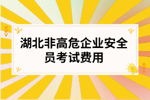 湖北非高危企业安全员考试费用