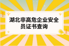 湖北非高危企业安全员证书查询